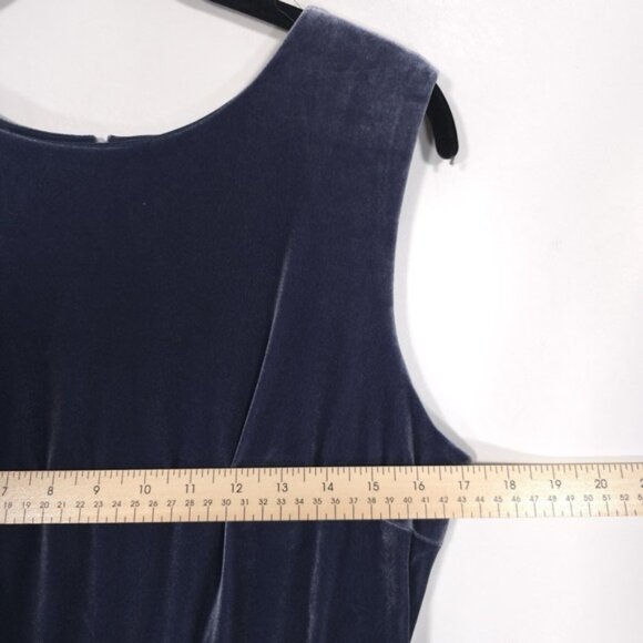 REVELRY‎ Women's Velvet Maxi Dress Size 10 Blue Gray Back Cutout Sleeveless - Picture 4 of 9